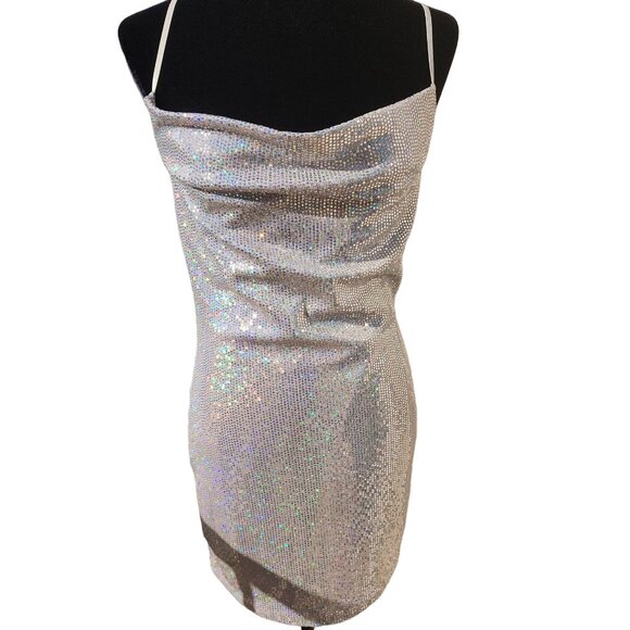 💎🎉♛⚜ Sparkly Dazzling Embellished Shimmering Party Holiday Cocktail Sexy Dress - Picture 14 of 16